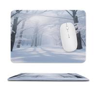 asbwuo Sous-main de bureau imperméable à motif d'arbres géants, avec coutures anti-effilochage et dessous antidérapant en caoutchouc, idéal pour souris sans fil au bureau et à la maison.