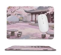 asbwuo Sous-main de bureau imperméable à motif de fleurs de cerisier, avec coutures anti-effilochage et dessous antidérapant en caoutchouc, idéal pour souris sans fil au bureau et à la maison.