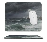 asbwuo Sous-main de bureau imperméable « La mer avant la tempête » avec coutures anti-effilochage et dessous antidérapant en caoutchouc, idéal pour souris sans fil au bureau et à la maison.