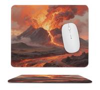 asbwuo Sous-main de bureau imperméable « Magnifique éruption volcanique » avec coutures anti-effilochage et dessous en caoutchouc antidérapant, idéal pour souris sans fil au bureau et à la maison.
