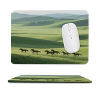 asbwuo Sous-main imperméable à motif chevaux des prairies, avec coutures anti-effilochage et dessous antidérapant en caoutchouc, idéal pour souris sans fil au bureau et à la maison.