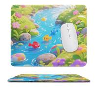 asbwuo Sous-main imperméable Creek Pebbles, avec coutures anti-effilochage et dessous en caoutchouc antidérapant, idéal pour souris sans fil au bureau et à la maison.