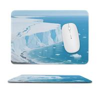 asbwuo Sous-main imperméable Glacier Bay avec coutures anti-effilochage et dessous en caoutchouc antidérapant, idéal pour souris sans fil au bureau et à la maison.