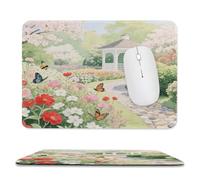 asbwuo Sous-main imperméable « Jardin printanier » avec coutures anti-effilochage et dessous en caoutchouc antidérapant, idéal pour souris sans fil au bureau et à la maison.