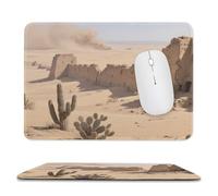 asbwuo Sous-main imperméable motif ruines du désert, avec coutures anti-effilochage et dessous antidérapant en caoutchouc, idéal pour souris sans fil au bureau et à la maison.