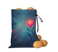 asbwuo Surreal Flora - Borsa portaoggetti per patate e cipolle | Borsa organizer con coulisse per ripiani della dispensa, banconi da cucina, aglio, patate, cipolle e alimenti di tutti i