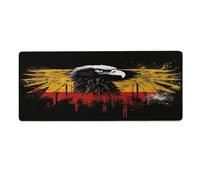 asbwuo Tapis de bureau aigle drapeau allemand 30 x 80 cm avec bords cousus, grand tapis de souris gaming antidérapant en caoutchouc pour PC, ordinateur portable et bureau à domicile.