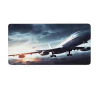 asbwuo Tapis de bureau avion 30 x 60 cm avec bords cousus, grand tapis de souris gaming antidérapant en caoutchouc pour ordinateur de bureau, ordinateur portable et bureau à domicile.