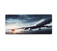 asbwuo Tapis de bureau avion 30 x 81 cm avec bords cousus, grand tapis de souris gaming antidérapant en caoutchouc pour ordinateur de bureau, ordinateur portable et bureau à domicile.