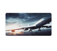 asbwuo Tapis de bureau avion 40 x 80 cm avec bords cousus, grand tapis de souris gaming antidérapant en caoutchouc pour ordinateur de bureau, ordinateur portable et bureau à domicile.