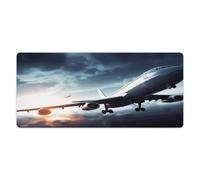 asbwuo Tapis de bureau avion 40 x 89 cm avec bords cousus, grand tapis de souris gaming antidérapant en caoutchouc pour ordinateur de bureau, ordinateur portable et bureau à domicile.