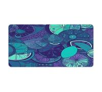 asbwuo Tapis de bureau bleu sarcelle citron 30 x 60 cm avec bords cousus, grand tapis de souris gaming antidérapant en caoutchouc pour ordinateur de bureau, ordinateur portable et bureau à domicile.