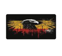 asbwuo Tapis de bureau drapeau allemand aigle 40 x 80 cm avec bords cousus, grand tapis de souris gaming antidérapant en caoutchouc pour PC, ordinateur portable et bureau à domicile.