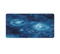 asbwuo Tapis de bureau galaxie spatiale bleue 40 x 80 cm avec bords cousus, grand tapis de souris gaming antidérapant en caoutchouc pour PC, ordinateur portable et bureau à domicile.
