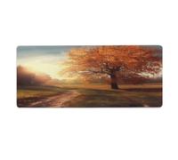 asbwuo Tapis de bureau motif automne 30 x 80 cm avec bords cousus, grand tapis de souris gaming antidérapant en caoutchouc pour PC, ordinateur portable et bureau à domicile.