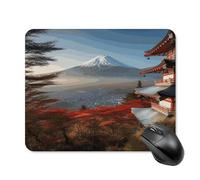 asbwuo Tapis de souris carré étanche, montage japonais, impression paysage, antidérapant, pour le bureau, les jeux et la maison