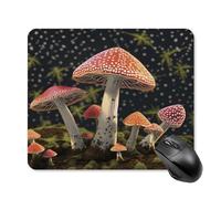 asbwuo Tapis de souris carré imperméable à motif champignons, antidérapant, pour le jeu sur bureau, au bureau et à la maison