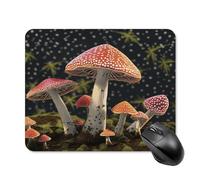 asbwuo Tapis de souris carré imperméable à motif champignons, antidérapant, pour le jeu sur bureau, au bureau et à la maison