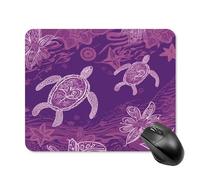 asbwuo Tapis de souris carré imperméable à motif tortue de mer violette, style Hawaï, antidérapant, idéal pour le jeu, le bureau et la maison.