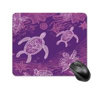 asbwuo Tapis de souris carré imperméable à motif tortue de mer violette, style Hawaï, antidérapant, idéal pour le jeu, le bureau et la maison.
