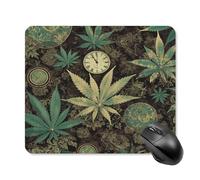 asbwuo Tapis de souris carré imperméable A Puff in Time, imprimé romarin, antidérapant, pour le bureau, les jeux et la maison