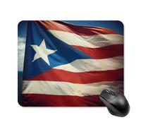 asbwuo Tapis de souris carré imperméable avec impression de bannière et papier peint Porto Rico, antidérapant, idéal pour le jeu sur bureau, au bureau et à la maison.