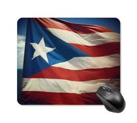 asbwuo Tapis de souris carré imperméable avec impression de bannière et papier peint Porto Rico, antidérapant, idéal pour le jeu sur bureau, au bureau et à la maison.