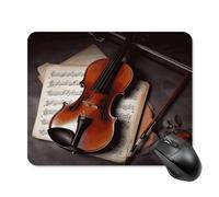 asbwuo Tapis de souris carré imperméable avec impression de partitions de violon, antidérapant, pour le bureau, les jeux et la maison.