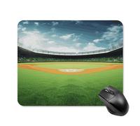 asbwuo Tapis de souris carré imperméable avec imprimé sur fond de terrain de baseball vert, antidérapant, idéal pour les jeux sur bureau, au bureau et à la maison.