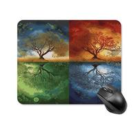 asbwuo Tapis de souris carré imperméable avec motif Arbre de Vie des Quatre Saisons, antidérapant, idéal pour le bureau, les jeux et la maison.