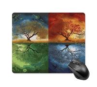 asbwuo Tapis de souris carré imperméable avec motif Arbre de Vie des Quatre Saisons, antidérapant, idéal pour le bureau, les jeux et la maison.
