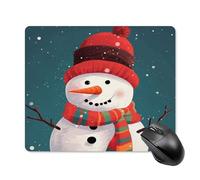 asbwuo Tapis de souris carré imperméable avec motif bonhomme de neige de Noël, antidérapant, pour le bureau, les jeux et la maison.