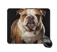 asbwuo Tapis de souris carré imperméable avec motif bouledogue anglais, antidérapant, idéal pour les jeux sur bureau, au bureau et à la maison.