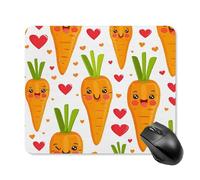 asbwuo Tapis de souris carré imperméable avec motif carotte style dessin animé, antidérapant, idéal pour le jeu sur bureau, au bureau et à la maison.