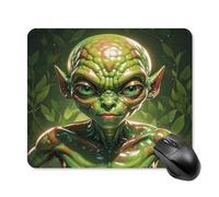 asbwuo Tapis de souris carré imperméable avec motif d'animaux de l'espace vert, antidérapant, pour le jeu sur bureau, au bureau et à la maison