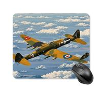 asbwuo Tapis de souris carré imperméable avec motif d'avions World II, antidérapant, idéal pour les jeux sur bureau, au bureau et à la maison.