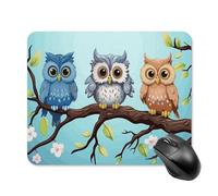 asbwuo Tapis de souris carré imperméable avec motif de hiboux sur une branche, antidérapant, idéal pour le bureau, les jeux et la maison.