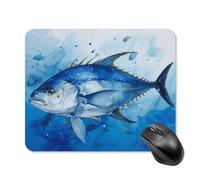 asbwuo Tapis de souris carré imperméable avec motif de poisson bleu, antidérapant, pour le jeu sur bureau, au bureau et à la maison