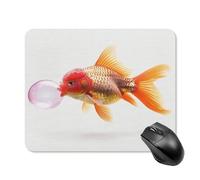 asbwuo Tapis de souris carré imperméable avec motif de poisson soufflant du chewing-gum, antidérapant, pour le bureau, les jeux et la maison.