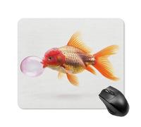 asbwuo Tapis de souris carré imperméable avec motif de poisson soufflant du chewing-gum, antidérapant, pour le bureau, les jeux et la maison.