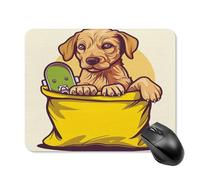 asbwuo Tapis de souris carré imperméable avec motif de sac d'épicerie jaune, antidérapant, pour le bureau, les jeux et la maison.