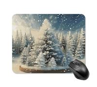 asbwuo Tapis de souris carré imperméable avec motif de sapin de Noël enneigé et antidérapant, idéal pour le bureau, les jeux et la maison.