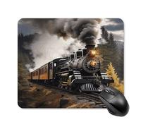asbwuo Tapis de souris carré imperméable avec motif de train à vapeur, antidérapant, pour le jeu sur bureau, au bureau et à la maison