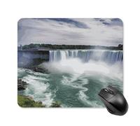 asbwuo Tapis de souris carré imperméable avec motif des chutes du Niagara, antidérapant, idéal pour le jeu, le bureau et la maison.