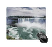 asbwuo Tapis de souris carré imperméable avec motif des chutes du Niagara, antidérapant, idéal pour le jeu, le bureau et la maison.