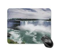 asbwuo Tapis de souris carré imperméable avec motif des chutes du Niagara, antidérapant, idéal pour le jeu, le bureau et la maison.
