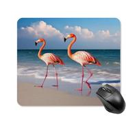 asbwuo Tapis de souris carré imperméable avec motif d'oiseau rose, antidérapant, idéal pour les jeux sur bureau, au bureau et à la maison.