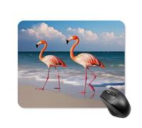 asbwuo Tapis de souris carré imperméable avec motif d'oiseau rose, antidérapant, idéal pour les jeux sur bureau, au bureau et à la maison.