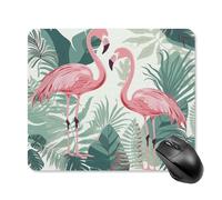 asbwuo Tapis de souris carré imperméable avec motif d'oiseau rose de dessin animé, antidérapant, pour le bureau, les jeux et la maison.