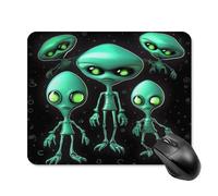 asbwuo Tapis de souris carré imperméable avec motif extraterrestre, antidérapant, idéal pour les jeux sur bureau, au bureau et à la maison.